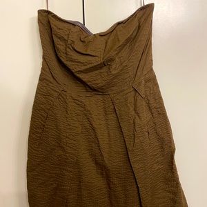 Brown, J Crew strapless dress